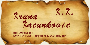 Kruna Kačunković vizit kartica